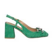 Vierkante hak gesp schoen Alma EN Pena , Green , Dames