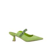 Puntige Neus Hak Schoen Alma EN Pena , Green , Dames