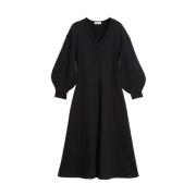 Katoenen Ballonmouw Jurk Rodebjer , Black , Dames