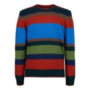 Groene Wol Kasjmier Crew-Neck Sweater Gallo , Multicolor , Heren