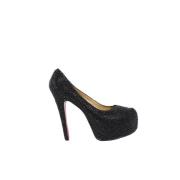 Pre-owned Fabric heels Christian Louboutin Pre-owned , Black , Dames