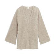 Wide-Sleeve Alpaca Wool-Blend Sweater By Herenne Birger , Beige , Dame...