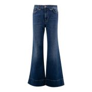 Indigo High Waist Flared Jeans 7 For All Mankind , Blue , Dames