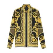 Grafische Print Twill Weefsel Shirt Versace , Multicolor , Dames