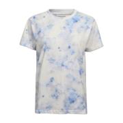 Wolk Print Katoenen T-Shirt Baum und Pferdgarten , Multicolor , Dames