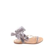 Pre-owned Leather sandals Valentino Vintage , Gray , Dames