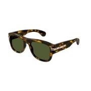 Stijlvolle Havana Groene Zonnebril Gucci , Brown , Dames