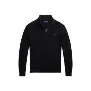 Honingraat Half-Zip Katoenen Trui Polo Ralph Lauren , Black , Heren