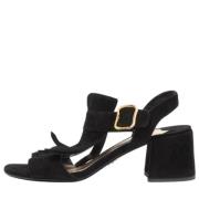 Pre-owned Suede sandals Prada Vintage , Black , Dames