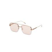 Stijlvolle Zonnebril Bruine Lens Matgoud Ermenegildo Zegna , Pink , He...