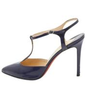 Pre-owned Leather heels Christian Louboutin Pre-owned , Blue , Dames