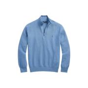 Honeycomb Cotton Half-Zip Sweater Polo Ralph Lauren , Blue , Heren