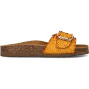 Bio Gevlochten 1 Band Slipper met Gesp Stefano Lauran , Orange , Dames