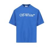 Skate Logo Blauw Katoenen T-shirt Off White , Blue , Heren