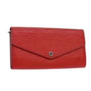 Pre-owned Leather wallets Louis Vuitton Vintage , Red , Dames