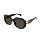 Zwart Bruin Zonnebril Model 001 Chloé , Black , Unisex