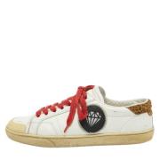 Pre-owned Leather sneakers Yves Saint Laurent Vintage , White , Dames