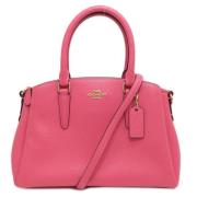 Pre-owned Leather handbags Coach Pre-owned , Pink , Dames