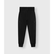 Zwarte Cargo Broek met Elastische Tailleband 10Days , Black , Dames