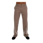 Beige Katoenen Stretch Chinos Broek Dolce & Gabbana , Beige , Heren