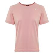 Katoenen T-shirt met Hart Logo K-Way , Pink , Dames
