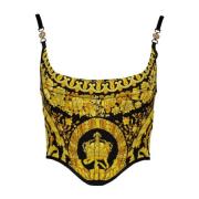 Zijden Corset Top Herfst-Winter 2024 Versace , Multicolor , Dames