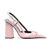 Roze Patent Leren Slingback Hakken Versace , Pink , Dames