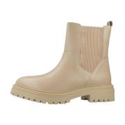 Stijlvolle Chelsea Boots met Iridea Detail Geox , Beige , Dames