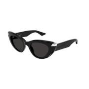 Zwart Grijs Zonnebril Am0442S Model Alexander McQueen , Black , Unisex