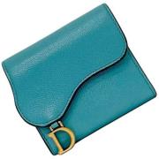 Pre-owned Leather wallets Dior Vintage , Blue , Dames