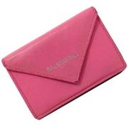 Pre-owned Leather wallets Balenciaga Vintage , Pink , Dames