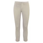 Slim Beige Katoen Gabardine Broek Fay , Beige , Heren