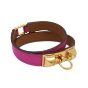 Pre-owned Leather bracelets Hermès Vintage , Pink , Dames