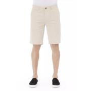 Trendy Beige Katoenen Shorts Baldinini , Beige , Heren