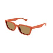 Oranje Montuur Bruine Glazen Zonnebril Gucci , Orange , Unisex