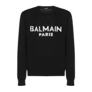 Logo Woltrui met Geribbelde Boorden Balmain , Black , Heren