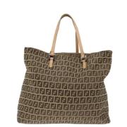 Pre-owned Canvas shoppers Fendi Vintage , Beige , Dames