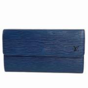 Pre-owned Leather wallets Louis Vuitton Vintage , Blue , Dames