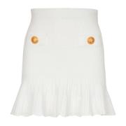 Gebreide Skater Rok Balmain , White , Dames