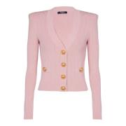 Geknipte gebreide vest Balmain , Pink , Dames