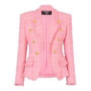 8-knoops tweedjasje Balmain , Pink , Dames