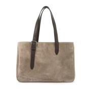 Elegante Suède Schoudertas Brunello Cucinelli , Beige , Dames