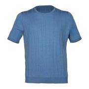 Blauwe Zijden Kraag Shirt Gran Sasso , Blue , Heren