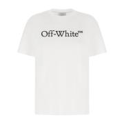 Casual Katoenen T-Shirt Off White , White , Dames
