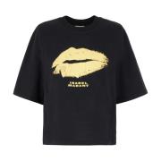 Casual Katoenen T-Shirt Isabel Marant , Black , Dames