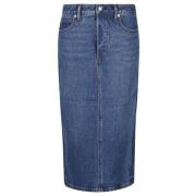 Denim Midi Rok Alexander Wang , Blue , Dames