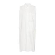 Witte Katoenen Poplin Maxi Jurk MM6 Maison Margiela , White , Dames