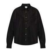 Zwarte Boxy Korte Mouw Shirt Ami Paris , Black , Heren