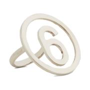 Zilveren Logo Messing Ring Sieraden Maison Margiela , Gray , Dames