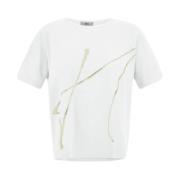 Gelamineerd Print T-shirt Essential Line Herno , White , Dames